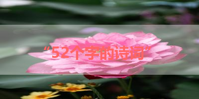 “52个字的诗词” 