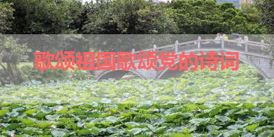 歌颂祖国歌颂党的诗词 