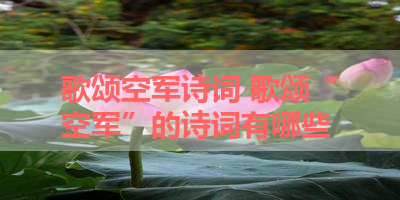 歌颂空军诗词 歌颂“空军”的诗词有哪些 