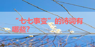 “七七事变”的诗词有哪些？ 