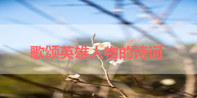 歌颂英雄人物的诗词 