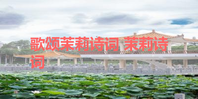 歌颂茉莉诗词 茉莉诗词