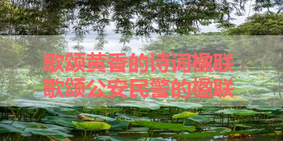 歌颂黄香的诗词楹联 歌颂公安民警的楹联