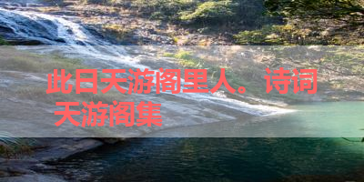 此日天游阁里人。诗词 天游阁集