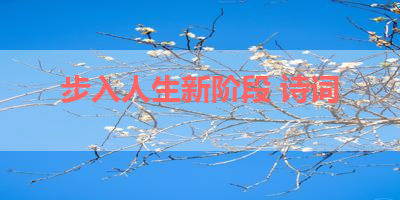 步入人生新阶段 诗词 