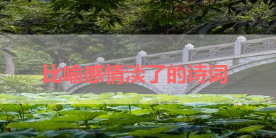 比喻感情淡了的诗词 