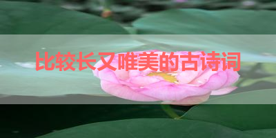 比较长又唯美的古诗词 