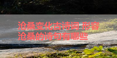 沧桑变化古诗词 形容沧桑的诗句有哪些 