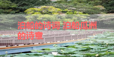 泊船的诗词 泊船瓜洲的诗意