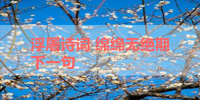 浮屠诗词 绵绵无绝期下一句