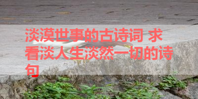 淡漠世事的古诗词 求看淡人生淡然一切的诗句 