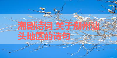 潮剧诗词 关于潮州汕头地区的诗句 