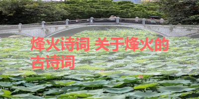 烽火诗词 关于烽火的古诗词 