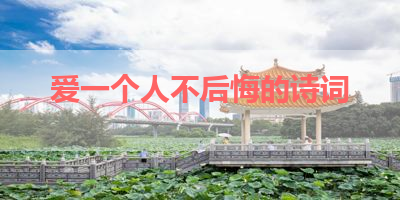 爱一个人不后悔的诗词 