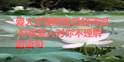 爱人不理解自己的诗词 形容爱人对你不理解的语句 