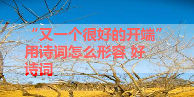 “又一个很好的开端”用诗词怎么形容 好 诗词