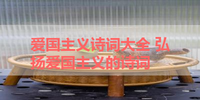 爱国主义诗词大全 弘扬爱国主义的诗词