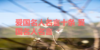 爱国名人名言十条 爰国名人名言