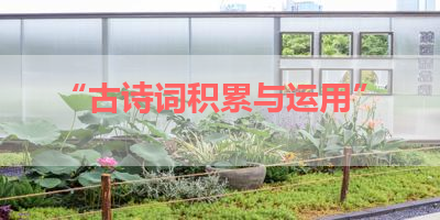 “古诗词积累与运用” 