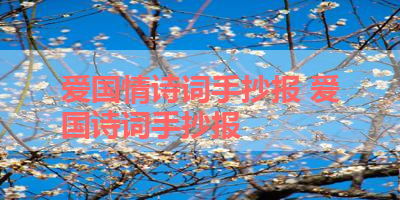 爱国情诗词手抄报 爱国诗词手抄报