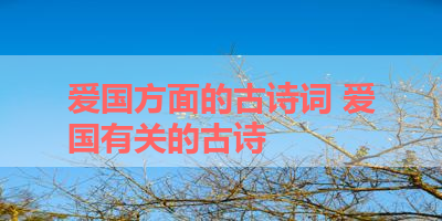 爱国方面的古诗词 爱国有关的古诗