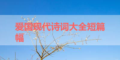 爱国现代诗词大全短篇幅 