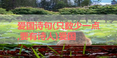 爱国诗句(只数少一点,要有诗人)爱国 