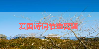 爱国诗词节选离骚 