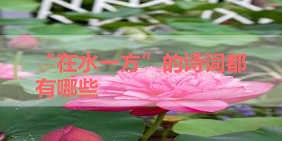 “在水一方”的诗词都有哪些 