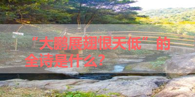 “大鹏展翅恨天低”的全诗是什么？ 