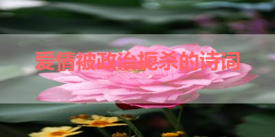 爱情被政治扼杀的诗词 