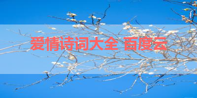 爱情诗词大全 百度云 