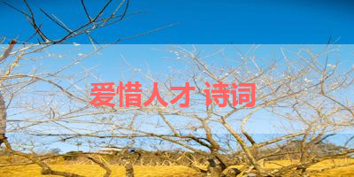 爱惜人才 诗词 