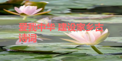 爱我中华 建设家乡古诗词 