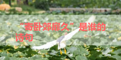 “寄卧郊扉久”是谁的诗句 