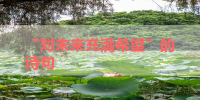 “对未来充满希望”的诗句 
