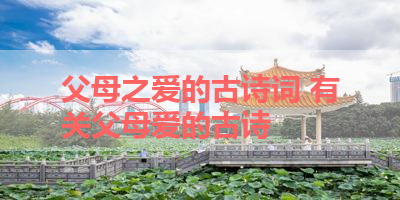 父母之爱的古诗词 有关父母爱的古诗 
