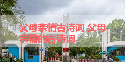 父母亲情古诗词 父母亲情的古诗词