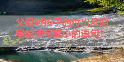 父母对孩子的付出及期望的诗句或小的语句！ 
