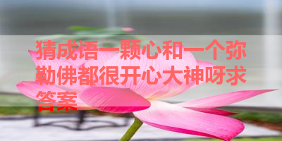 猜成语一颗心和一个弥勒佛都很开心大神呀求答案 