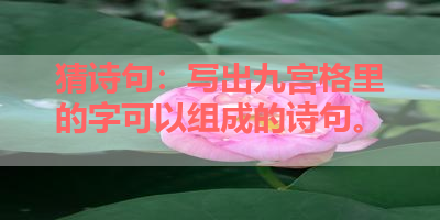猜诗句：写出九宫格里的字可以组成的诗句。 