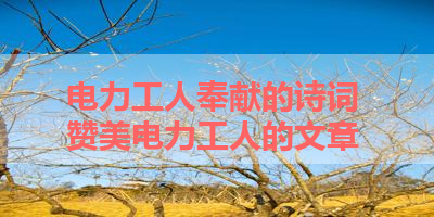 电力工人奉献的诗词 赞美电力工人的文章