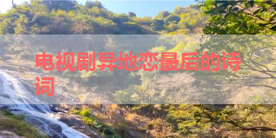 电视剧异地恋最后的诗词 