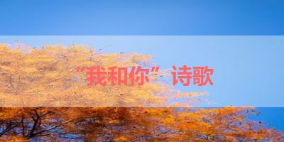 “我和你”诗歌 