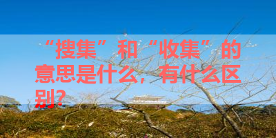 “搜集”和“收集”的意思是什么，有什么区别？ 
