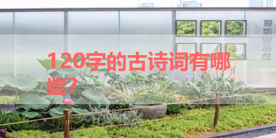 120字的古诗词有哪些？ 