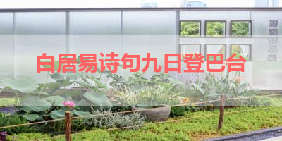 白居易诗句九日登巴台 