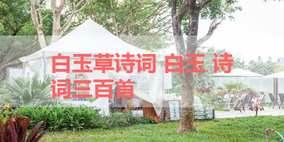 白玉草诗词 白玉 诗词三百首