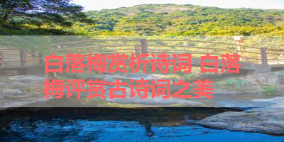 白落梅赏析诗词 白落梅评赏古诗词之美