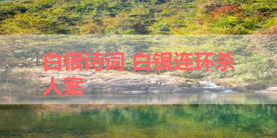 白银诗词 白银连环杀人案
